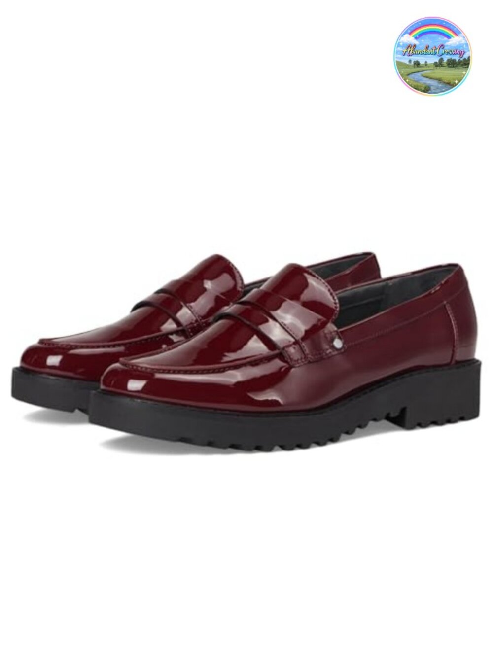 Synthetic Leather Loafers Slip On Flat Almond Toe Penny Keeper Casual